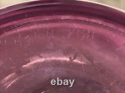 Vintage 1991 Heron Fine Hand Blown Glass Vase Purple/Plum and Blue Vase RARE