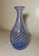 Vintage 20th Century Turkish Pasabahce Blue Spiral Pattern Hand Blown Glass Vase