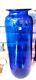 Vintage 24 Massive Tall Blenko Glass Floor Vase Architectural Cobalt Blue