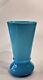 Vintage 50's Mid Century Blue Opaline Hand Blown Glass Vase Belgium