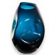Vintage 60s Italian Vase Hand Blown Dimpled Cobalt Blue Art Glass 10