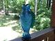 Vintage Blenko Handmade Art Glass Blue Green Fish Hank Adams 12