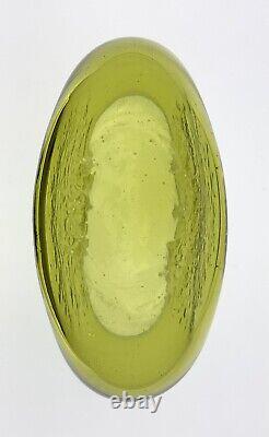 Vintage Blenko Handmade Glass 961S Cut Vase in Chartreuse Winslow Anderson Desig