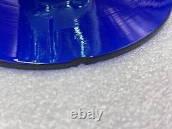 Vintage Blenko Teal & Cobalt Blue Art Glass Fish Sculpture Vase 12 1/4