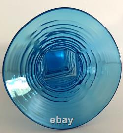 Vintage Blenko Textured Art Glass Vase Blue Wayne Husted #6223