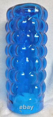 Vintage Blenko Turquoise Bubble Wrap Glass Vase #6041 by Wayne Husted Signed