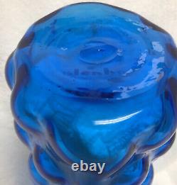 Vintage Blenko Turquoise Bubble Wrap Glass Vase #6041 by Wayne Husted Signed