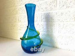 Vintage Blown Glass Vase Attributed to Joel Myers, Blenko Designer Electric