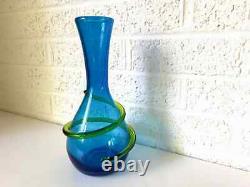 Vintage Blown Glass Vase Attributed to Joel Myers, Blenko Designer Electric