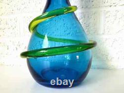 Vintage Blown Glass Vase Attributed to Joel Myers, Blenko Designer Electric