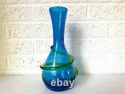 Vintage Blown Glass Vase Attributed to Joel Myers, Blenko Designer Electric