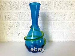 Vintage Blown Glass Vase Attributed to Joel Myers, Blenko Designer Electric