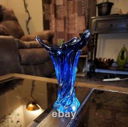 Vintage Blue Canadian Chalet MCM Vase