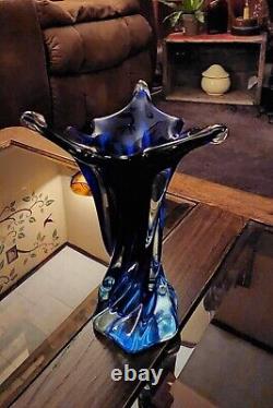 Vintage Blue Canadian Chalet MCM Vase