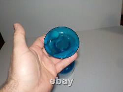 Vintage Blue Glass Vase Gulvase Otto Brauer Denmark MCM 16 1/2