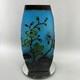 Vintage Blue Layered Galle Style Flower Blossom Cameo Art Glass 10 Vase Frosted