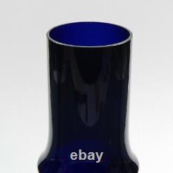 Vintage Blue Riihimaki Tamara Aladin Reimari Glass Vase #1465 Riihimaen Lasi Oy