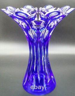 Vintage Caesar Bohemian Blue Glass Vase-look