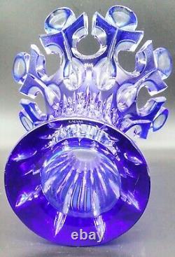 Vintage Caesar Bohemian Blue Glass Vase-look