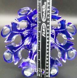 Vintage Caesar Bohemian Blue Glass Vase-look