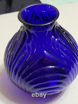 Vintage Cambridge Glass Royal Blue Cobalt Caprice 6 Vase