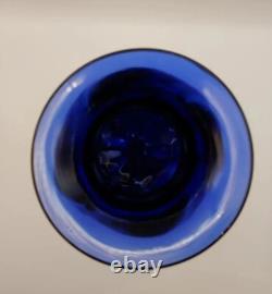Vintage Chet Cole BMFA Cobalt Blue Hand Blown Art Glass Vase Signed 8