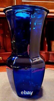 Vintage Cobalt Blue Glass Flower Vase