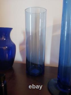 Vintage Cobalt Blue Glass Vase Set, 16 Pieces