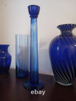 Vintage Cobalt Blue Glass Vase Set, 16 Pieces