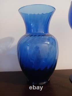 Vintage Cobalt Blue Glass Vase Set, 16 Pieces