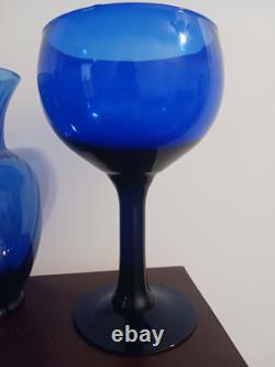 Vintage Cobalt Blue Glass Vase Set, 16 Pieces