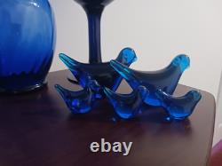 Vintage Cobalt Blue Glass Vase Set, 16 Pieces