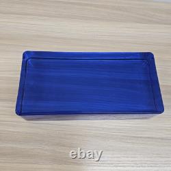 Vintage Cobalt Blue Rectangular Glass Block Modern Art Deco Heavy Decor 9x4x2