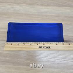 Vintage Cobalt Blue Rectangular Glass Block Modern Art Deco Heavy Decor 9x4x2