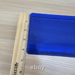 Vintage Cobalt Blue Rectangular Glass Block Modern Art Deco Heavy Decor 9x4x2