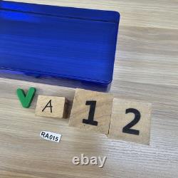 Vintage Cobalt Blue Rectangular Glass Block Modern Art Deco Heavy Decor 9x4x2