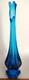 Vintage Cobalt Blue Viking 6 Panel Pedestal Art Glass Swung Vase 17
