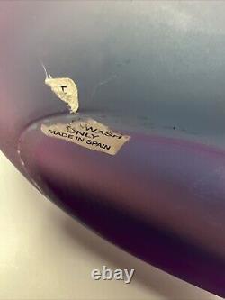 Vintage Collectible Beautiful Purple/Blue Ombré Frosted Glass Vase Made In Spain