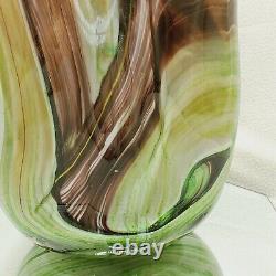 Vintage Dale Tiffany Venetian Swirl Large Art Glass Vase Handmade Open Pull Fan