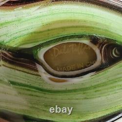 Vintage Dale Tiffany Venetian Swirl Large Art Glass Vase Handmade Open Pull Fan