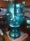 Vintage Dartington Glass Frank Thrower Ugly Head Vase FT52 in Blue with Label
