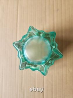 Vintage Daum French Aqua Blue Green Textured Glass Vase Pierre D'Avesn 6.25