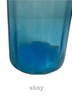Vintage Empoli Genie Bottle With Stopper Blue Decanter