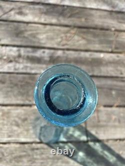 Vintage Empoli Genie Bottle With Stopper Blue Decanter Beautiful