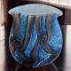 Vintage English Michael Harris Isle of Wight Signed Art Blue Glass Vase