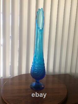 Vintage Fenton Colonial Blue 22 Swung Vase 1965-77