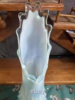Vintage Fenton Hobnail Blue Opalescent Swung Stretch Vase 12