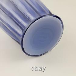 Vintage Fenton Periwinkle Purple Blue Spiral Optic Overlay Large 11 Glass Vase