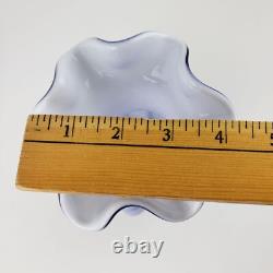 Vintage Fenton Periwinkle Purple Blue Spiral Optic Overlay Large 11 Glass Vase