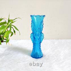 Vintage Floral Blue Glass Fairy Design Decorative Flower Vase Collectible GV119